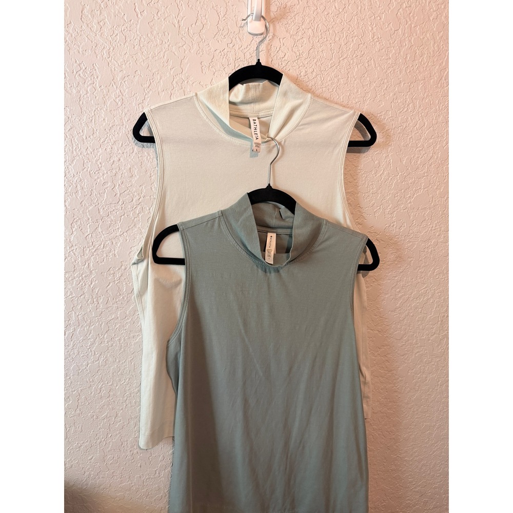 Athleta Outbound Mock Neck Tank Top Bundle Size Large Blue Green Athleisure